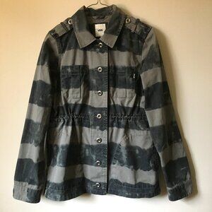 VINTAGE Vans Archival Cyber Grunge Acid Wash Stripe Utility Jacket M